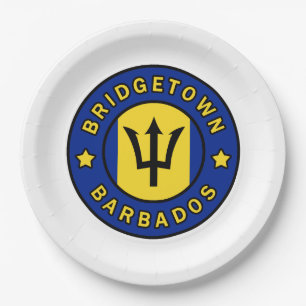 Bridgetown Barbados Paper Plate