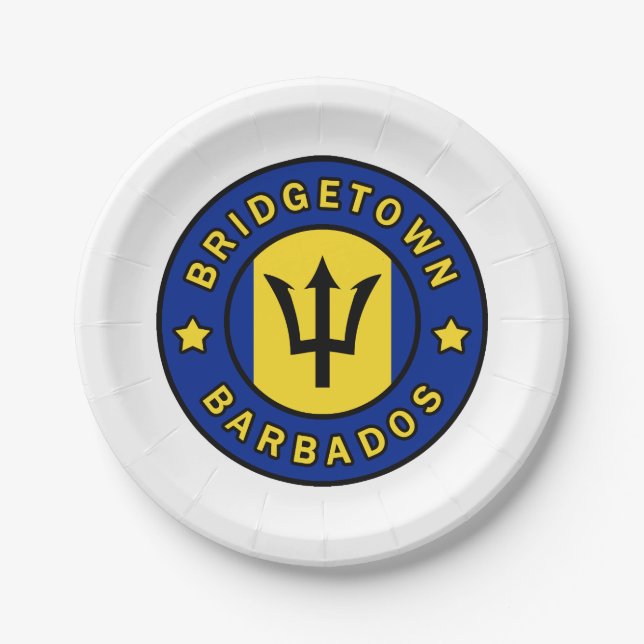 Bridgetown Barbados Paper Plate (Front)