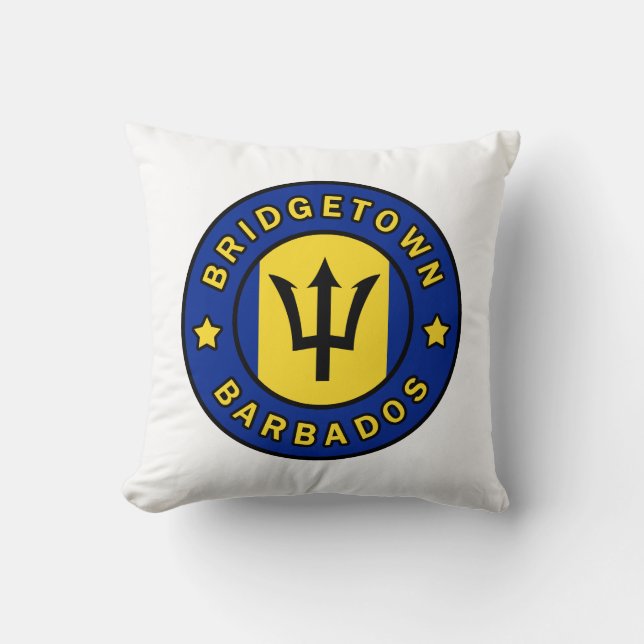 Bridgetown Barbados Throw Pillow (Front)
