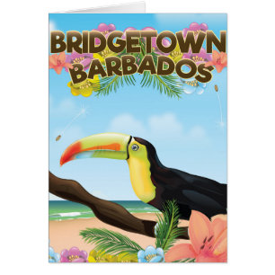 Bridgetown Barbados Toucan travel poster