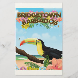 Bridgetown Barbados Toucan travel poster Stationery