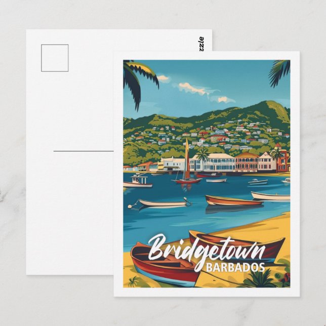 Bridgetown Barbados Vintage Famous Travel Place Postcard (Front/Back)