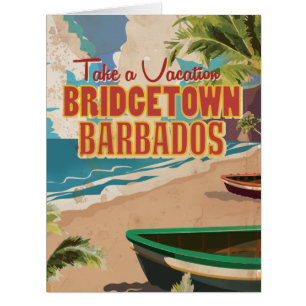 Bridgetown, Barbados Vintage Travel Poster
