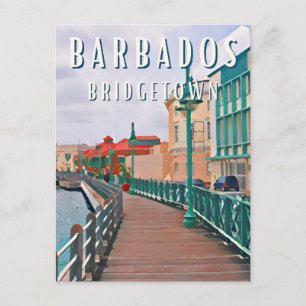 Bridgetown: white sandy beaches and architecture postcard