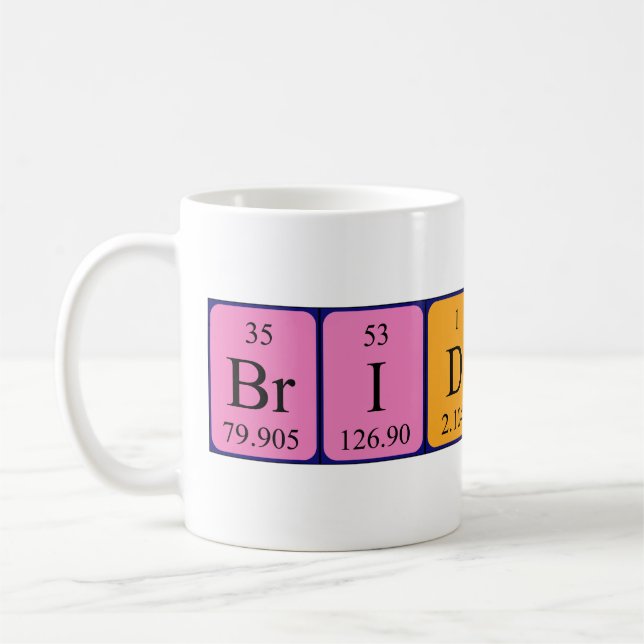 Bridgett periodic table name mug (Left)
