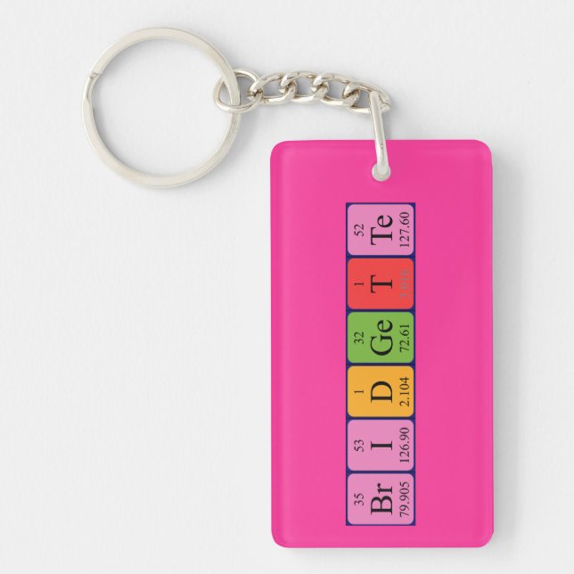 Bridgette periodic table name keyring (Front)