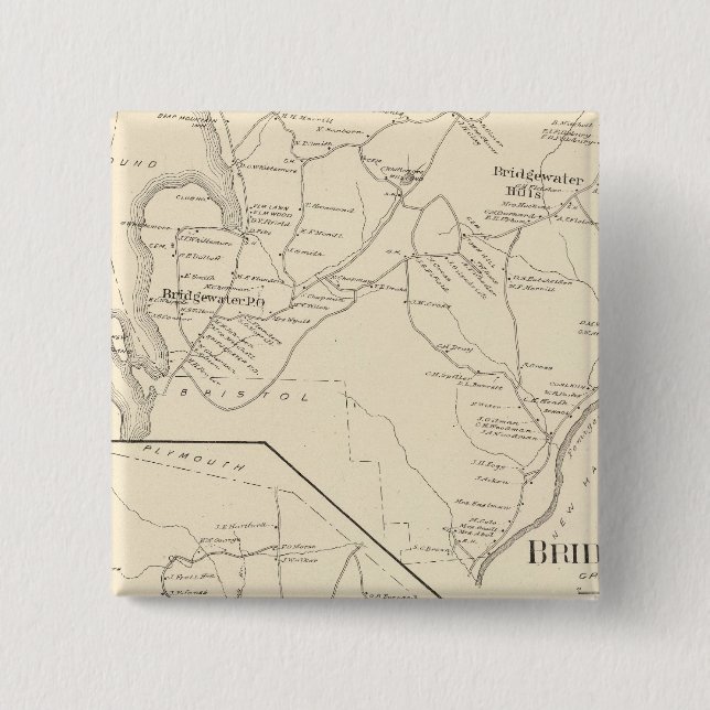 Bridgewater, Hebron 2 Inch Square Button (Front)
