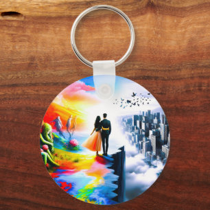 Bridging Worlds of Reality and Dreams Keychain
