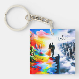 Bridging Worlds of Reality and Dreams Keychain
