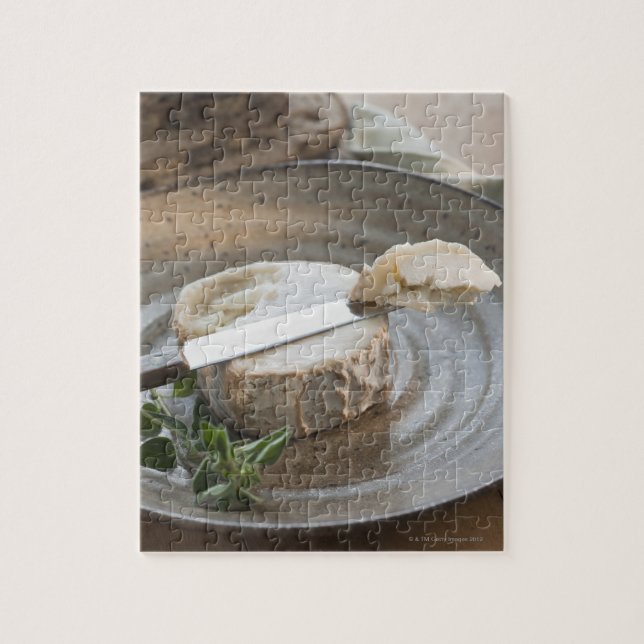Brie cheese on plate jigsaw puzzle (Vertical)