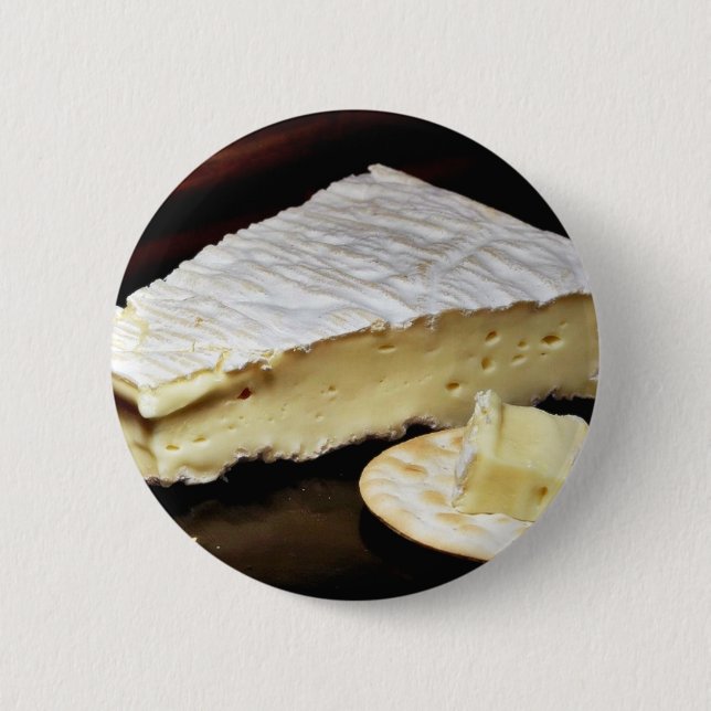 Brie De Meux Cheese 2 Inch Round Button (Front)