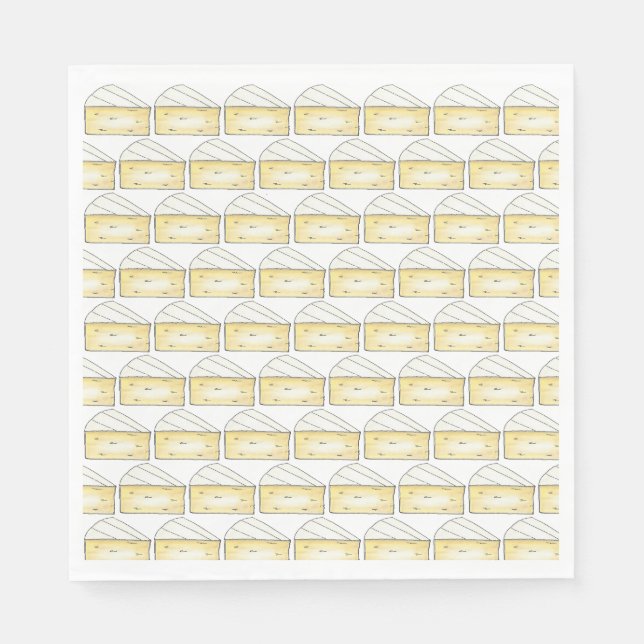 Brie French Cheese Tasting Wedge Cocktail Party Napkin (Front)