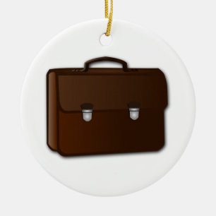 briefcase ceramic ornament