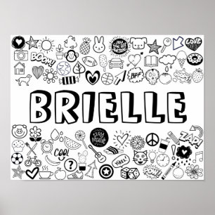 'BRIELLE' Colour-it-Yourself Outline Design Poster