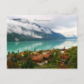 Brienz Switzerland & bluish green lake Brienzersee Postcard