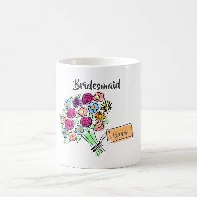 Briesmaid Personalized Flowers Coffee Mug (Center)