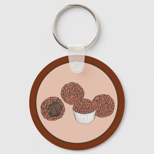 Brigadeiros Brazilian Chocolate Truffles Dessert Keychain (Front)