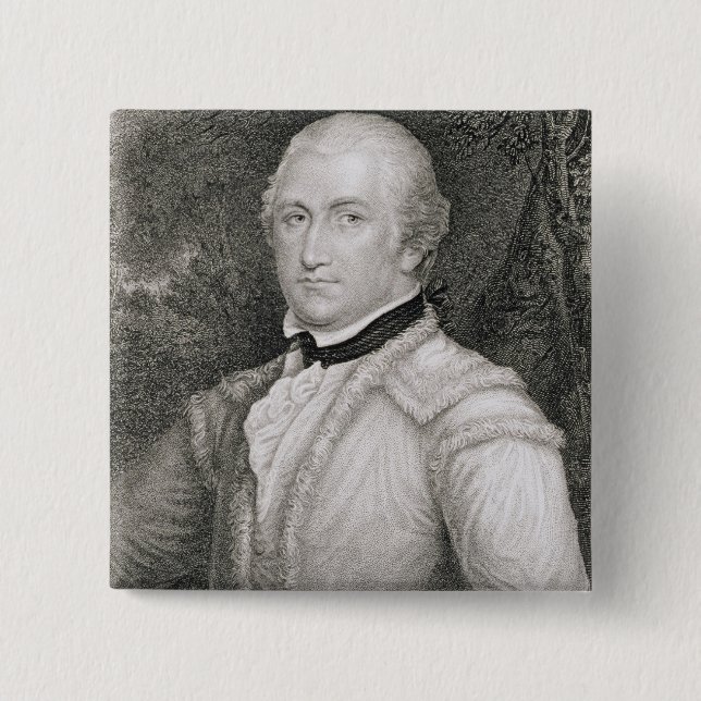 Brigadier General Daniel Morgan (1736-1802) engrav 2 Inch Square Button (Front)
