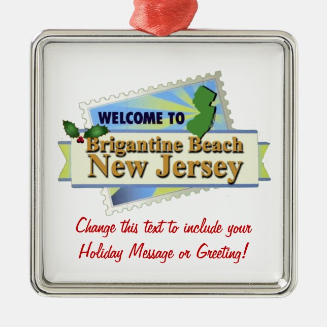 Brigantine Beach NJ Metal Ornament (Front)