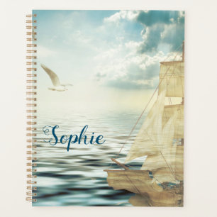 Brigantine Sailboat & Seagulls Planner