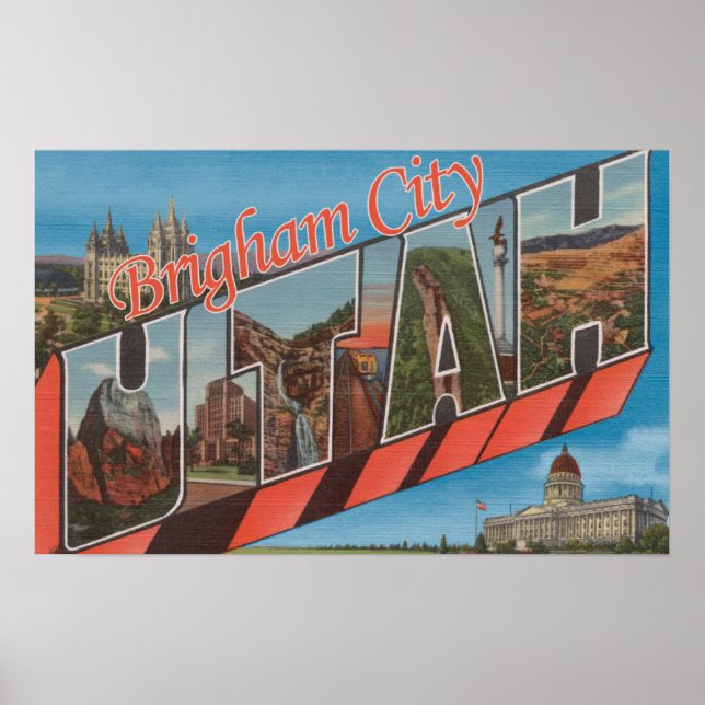 Brigham City, Utah - Large Letter Scenes Poster (Front)