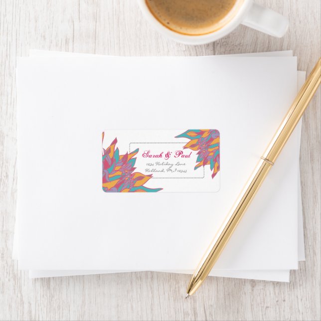 Bright 2011 Spring Coloured Flowers Return Address Label (Insitu)