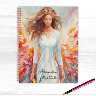 Bright Abstract Angel Loose Painted Style Notebook