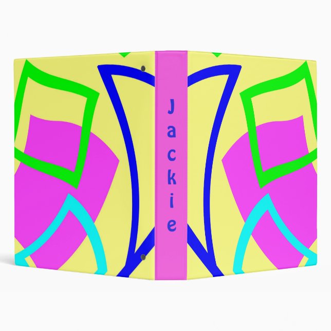 Bright Abstract Art Colourful Personal Notebook Binder (Background)