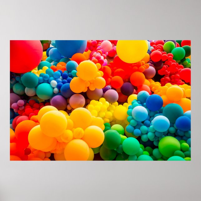 Bright abstract background of jumble of rainbow co poster (Front)