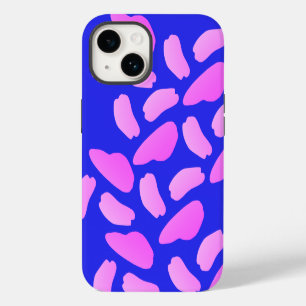 Bright Abstract Blue Pink Pattern iPhone 14 Case