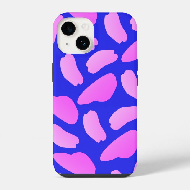 Bright Abstract Blue Pink Pattern iPhone Case (Back)