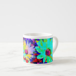Bright Abstract Daisies Espresso Cup