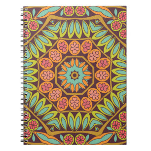 Bright abstract floral ornament design. notebook