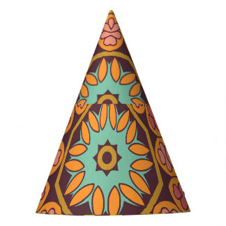 Bright abstract floral ornament design. party hat