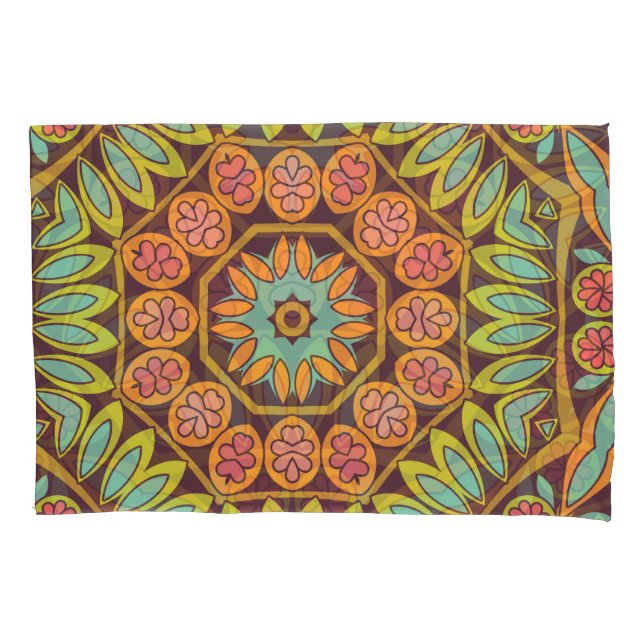 Bright abstract floral ornament design. pillowcase (Front)