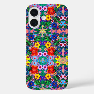Bright Abstract Flower Art iPhone 16 Case