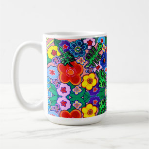 Bright Abstract Flower Art Coffee Mug