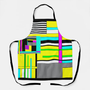 Bright abstract geometric neon pattern throw pillo apron