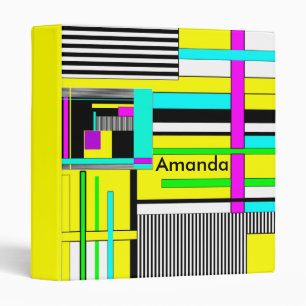 Bright abstract geometric neon pattern throw pillo binder