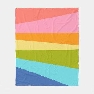 Bright Abstract Geometric Shapes Rainbow Fleece Blanket