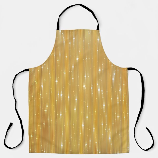 Bright abstract golden with glitter apron (Front)