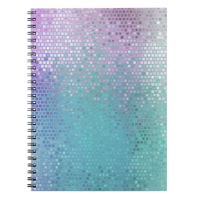 Bright Abstract Mosaic Multicolored Gloss Notebook (Front)