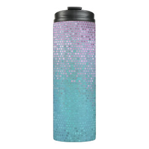Bright Abstract Mosaic Multicolored Gloss Thermal Tumbler