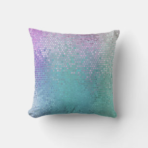 Bright Abstract Mosaic Multicolored Gloss Throw Pillow