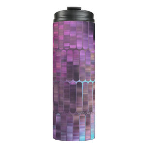 Bright abstract mosaic multicolored with gloss thermal tumbler