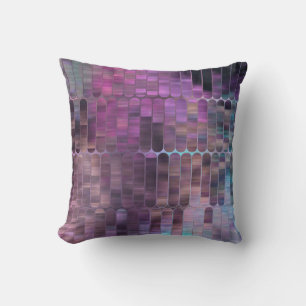 Bright abstract mosaic multicolored with gloss throw pillow