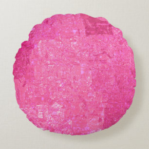 Bright abstract mosaic pink background with gloss round pillow