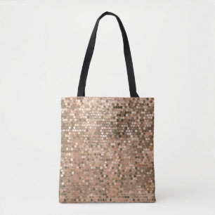 Bright abstract mosaic vintage background with glo tote bag