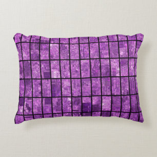 Bright abstract mosaic violet background with glos accent pillow