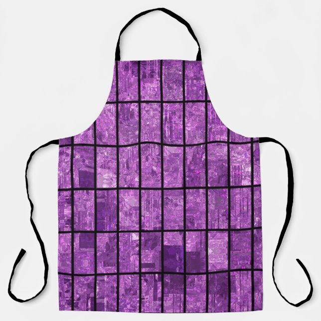 Bright abstract mosaic violet background with glos apron (Front)